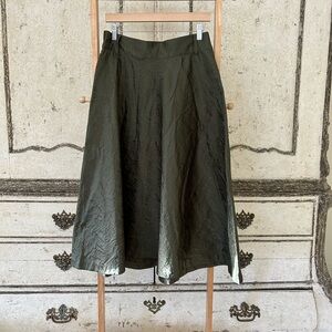PINKO WATER SILK OLIVE BELTED SKIRT